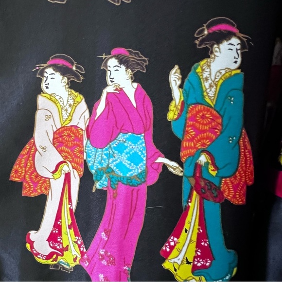 Natori Geisha Inspired Satin Pajamas in Black Red size M - Picture 6 of 12